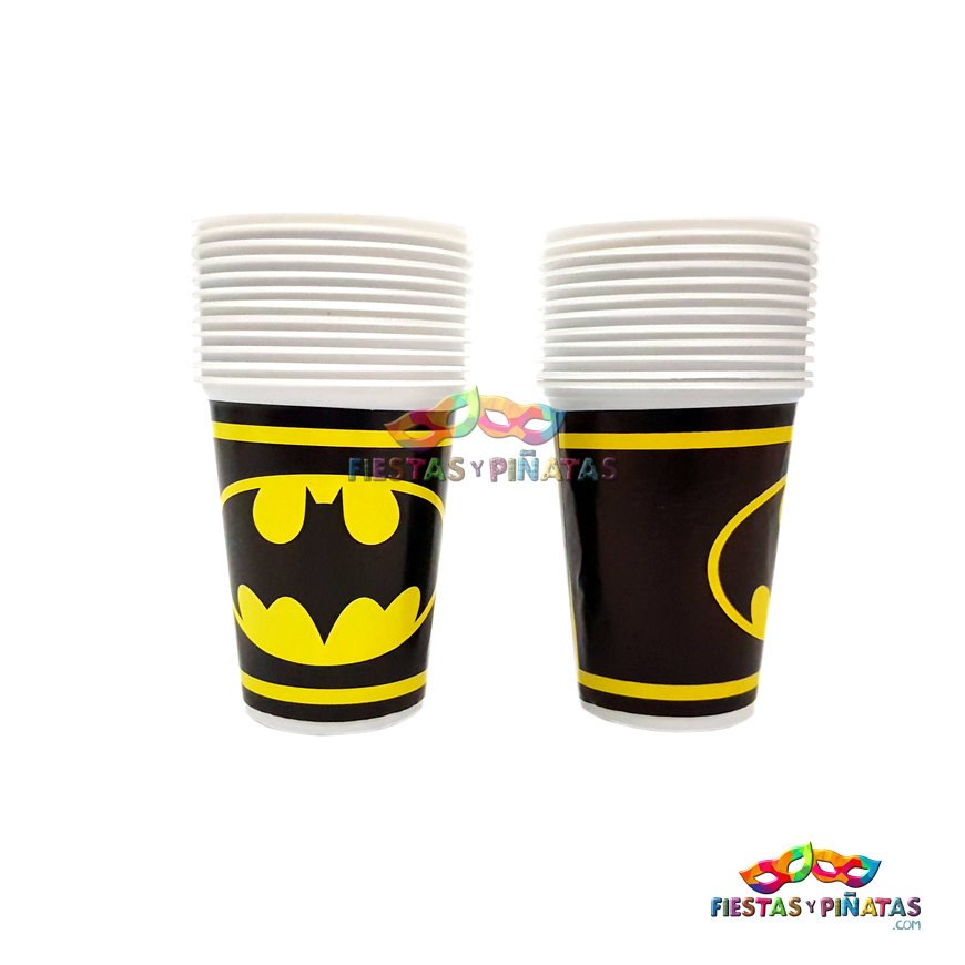 VASOS BATMAN ESCUDO X 12 UNIDADES - Fiestas y Piñatas Bogotá ✓ - Piñatería  Online